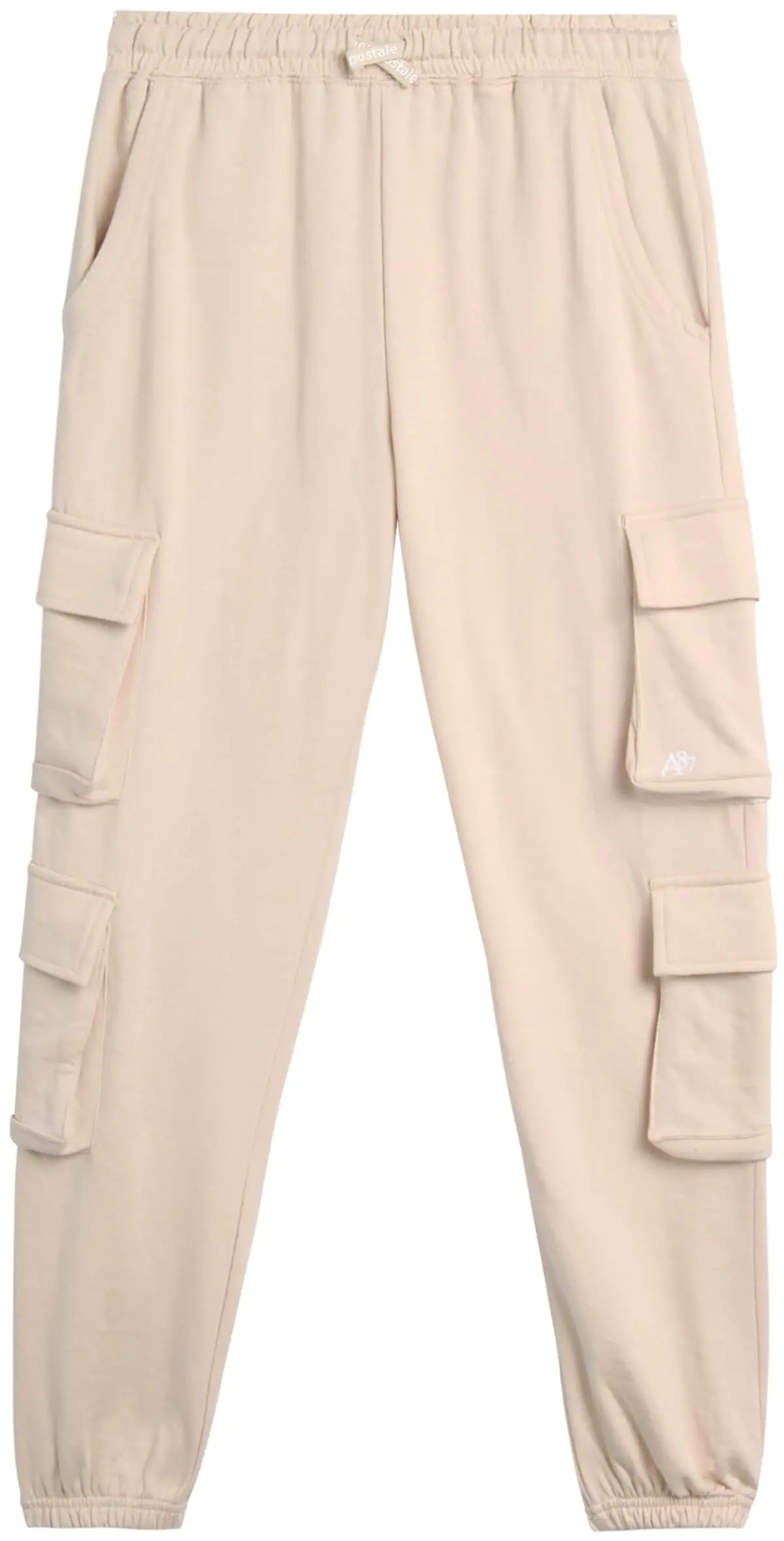 AEROPOSTALE Girls Pants - Casual Fleece Cargo Joggers with Adjustable Elastic Waistband - Baggy Cargo Pants for Girls (7-16) Size 7-8 Natural